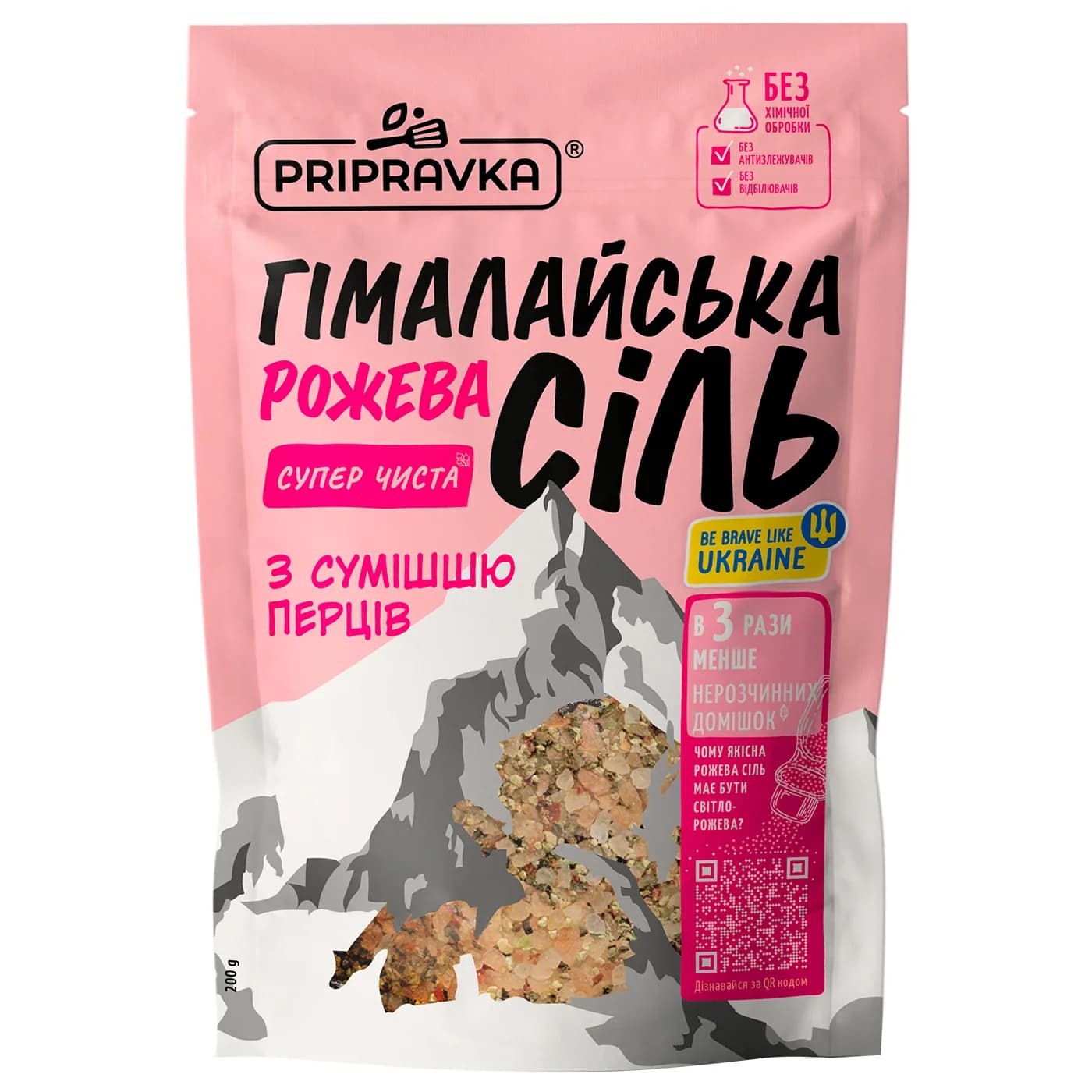 Соль гималайская пищевая розовая со смесью перцев Pripravka д/п 200