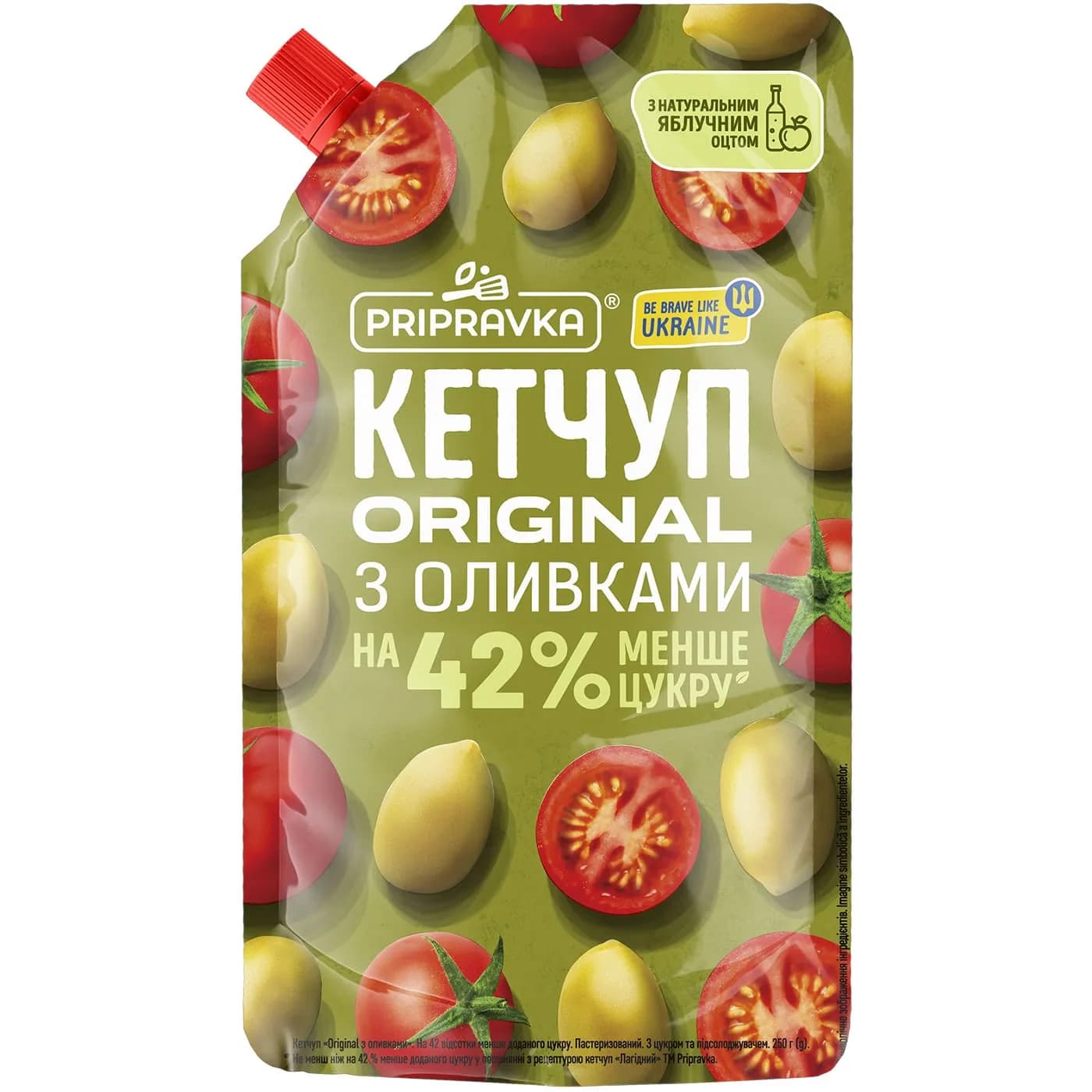 Кетчуп «Original с оливками». На 42 % менше сахара. Pripravka д/п 250г